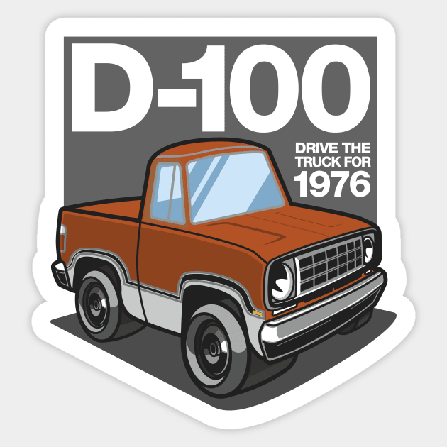 D100 - 1976 White-Base (Sunstone) Sticker by jepegdesign